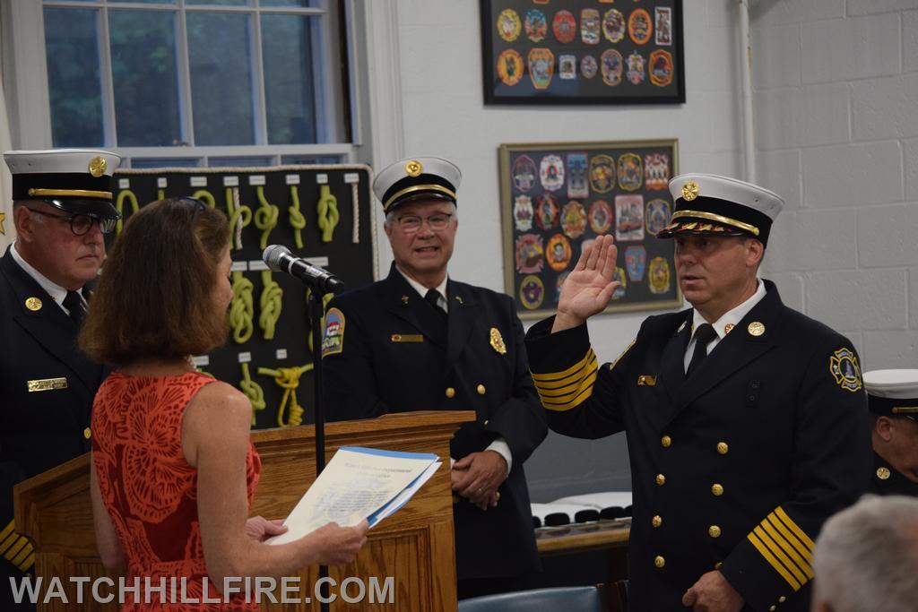 Chief Reall takes his oath of office